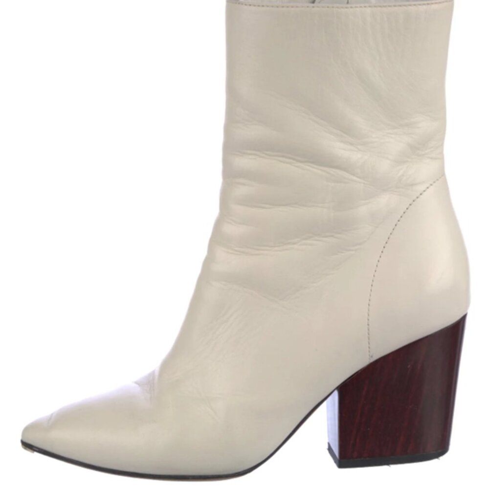 IRO Paris cream/white leather ankle boots Sz 37 US 6.5